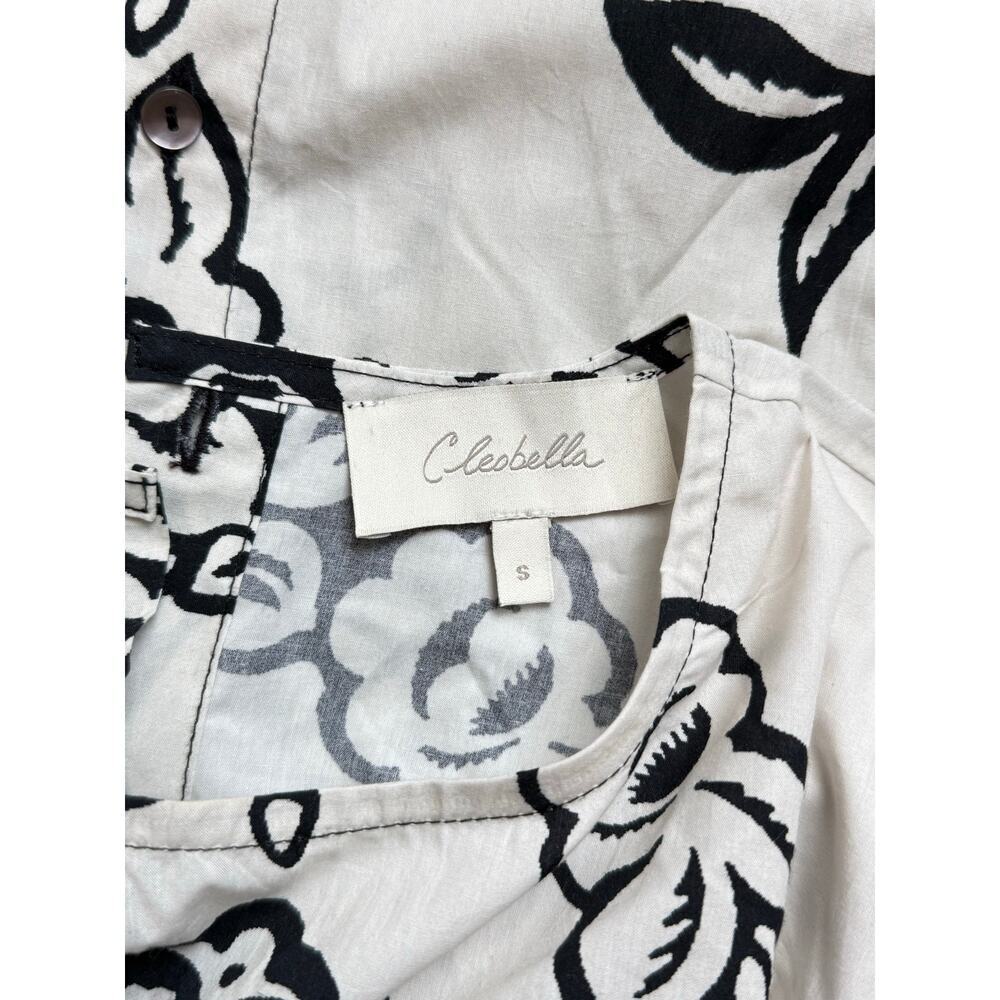 NWT Cleobella Kinsley Blouse Botanico Organic Cotton Floral Black White Small - Picture 8 of 9